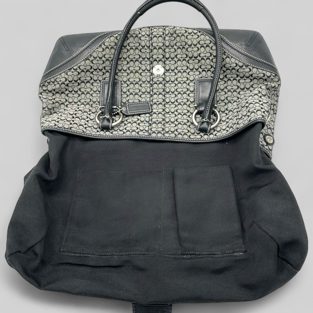 ⭐️⭐️SOLD⭐️⭐️ Coach Soho Black/Gray Monogram Canvas Leather Satchel F10929 Y2K - Picture 14 of 16